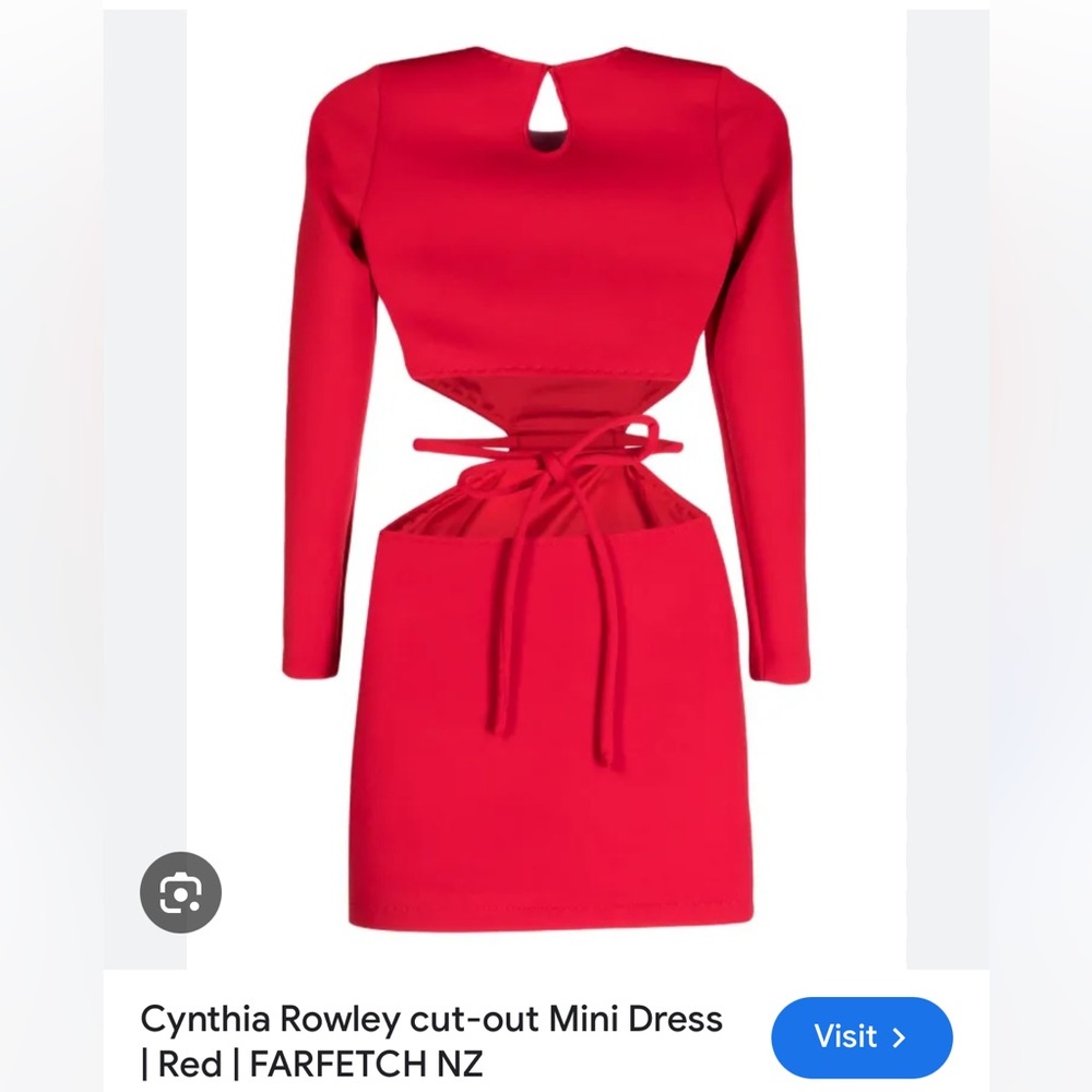 Cynthia Rowley Red Long Sleeve Cut-Out Dress